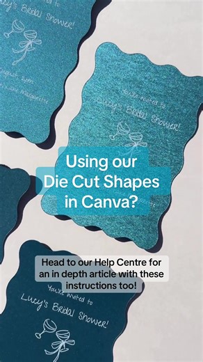 Using our die cut shape templates in Canva? Here’s how! 🎨✨ No design experience needed. 🙌 In this quick talk-through, we’ll show you exactly how to make the most of our die cut template files (plus a few handy do’s and don’ts to get your artwork print-ready). 💫 The final result in this ‘how to’ is a stunning invitation featuring our wave die cut shape, brought to life on our shimmering Gmund Colors Metallic Sea Green stock. 🌊💚 Save this for later, or tag someone who's designing their invite