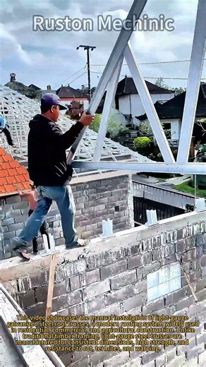 Step-By-Step Installing A Galvanized Steel Roof Framework Modern Roof Construction Setting