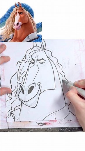 馬！ウィンドダンサー市長のイラスト描いてみた！ 本編で似顔絵の描き方を解説中！ #ズートピア #ウィンドダンサー市長 #zootopia2