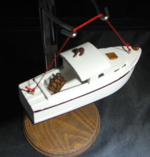 Maine Lobster Boat Tree Ornament - Wooden Model W/metal Lobster Trap Onboard - Etsy