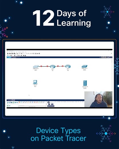Learn with Cisco on Instagram: "Networking concepts come alive when you can see them in action. That's where Cisco Packet Tracer comes in: it lets you build, connect, and visualize network devices—from switches and routers to end devices—without physical hardware. Network simulation tools bridge the gap between theory and practice. Whether you're preparing for CCNA or exploring networking fundamentals, hands-on experience with device configuration and network design is critical. Watch the full v