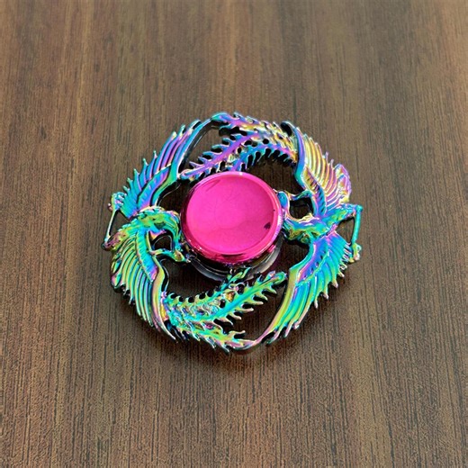 Rainbow Phoenix Metal Fidget Spinner, Iridescent Dragon Dual-wing Sensory Desk Toy - Etsy