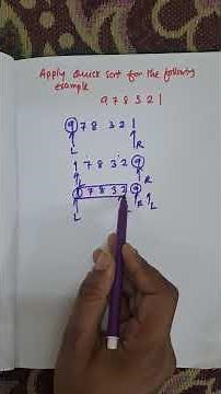 Quick Sort in Data structure | Quicksort Example | Step-by-Step #dsa #shorts #education
