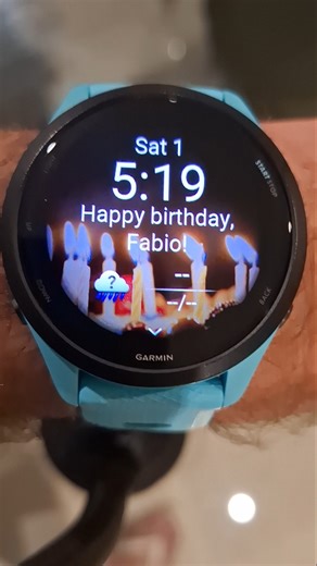 Happy birthday screen #Garmin #Forerunner 265 #HappyBirthday