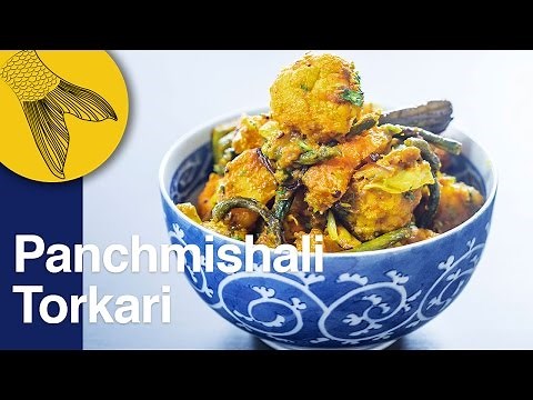 Panchmishali Torkari Panch Phoron Diye | Bengali mixed veggies