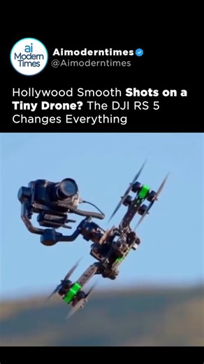 AI I Artifical Intelligence I Tech I News I Worldwide on Instagram: "🚁🤯 This tiny drone is now pulling Hollywood-level camera moves and it shouldn’t even be possible. Creators just mounted DJI’s RS 5 gimbal onto ultra-light quadcopters, unlocking cinema-grade stabilization that used to require massive rigs, full crews, and five-figure budgets. What you’re seeing isn’t a trick. It’s broadcast-quality tracking from a backpack-sized setup. Why this is insane: • AI-powered subject tracking locks o