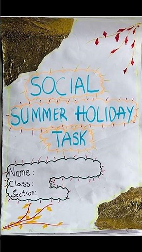 🌞📘 Social Project Front Page Design | Summer Holiday Task Cover Page Idea 💡✨