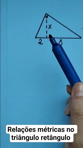Relação métrica no triângulo retângulo #matemática #triânguloretângulo