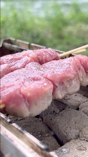 パサつかない豚のヒレ肉。 #キャンプ飯 #レシピ #炭火焼き