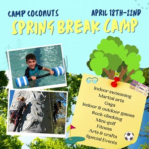 Spring Break Camp April 18th-22nd 🌼 Join us for a full day of camp programming from 9 am to 4 pm. Choose one day or attend them all! 🏊 Indoor swimming ⚽️Team games & sports 🎨Arts & crafts 🧗‍♂️Rock Climbing 🏐 Outdoor activities 🏀 Gaga 🎉 Specal Events Secure your camper's spot now at campcoconuts.com #hazletnj #monmouthcountynj #holmdelnj #redbank #middletownnj #monmouthcounty #hazlet #redbanknj #atlantichighlandsnj #atlantichighlands #holmdel #middletown #kidscamp #kidsfun #noschooltoday #