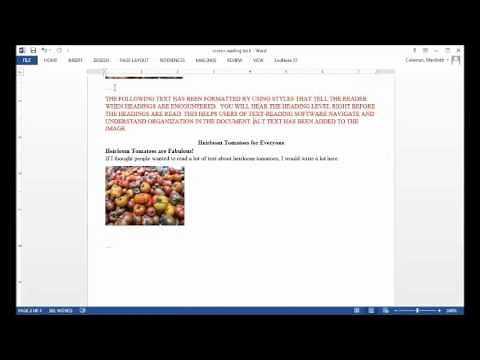 Demonstration: Screen Reader Accessibility in Word