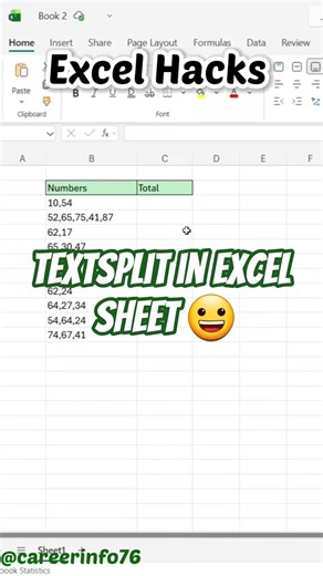 Textsplit in Excel 😀 #excel #ExcelTricks #ExcelShorts #ExcelTips #LearnExcel #Productivity #explore