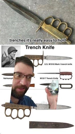Why brass knuckles on WW1 trench knife #history #military #war #worldwar