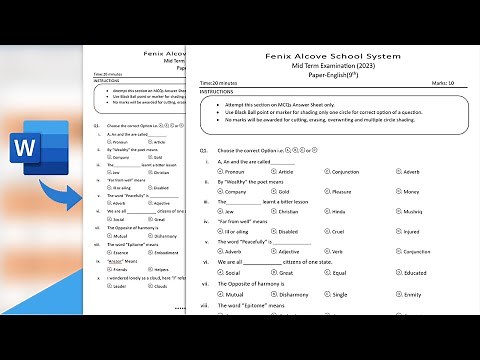 How to create MCQs Question Paper in ms word 365 | DIY Question Paper in MS Word 365