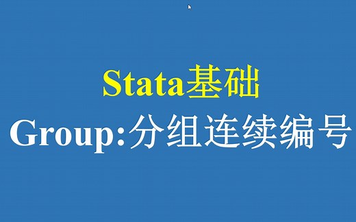Stata基础-group函数:分组连续编号