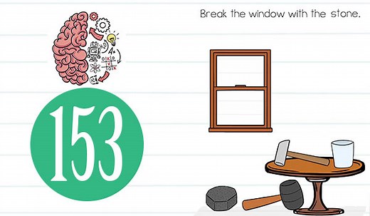 Brain Test Level 153 Break the window with the stone