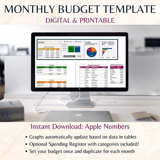 Apple Numbers Budget Template: Digital Finance Planner (printable) - Etsy