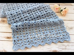 How to Crochet Lace Scarf, Easy Shells Crochet Stitch, Crochet Video Tutorial