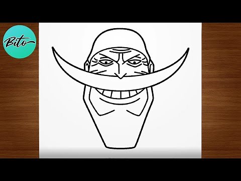 Como desenhar o Barba Branca (One Piece) passo a passo, fácil e rápido