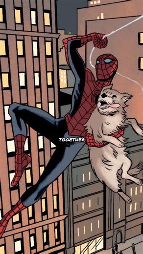 Spider-Man saves a stray dog...