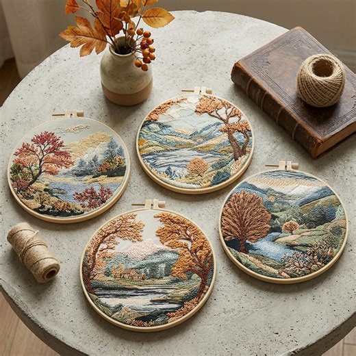 Nature Landscape Embroidery Kit – Scenic DIY Hand Embroidery - Etsy