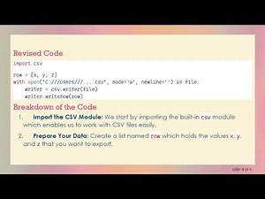 How to Export Data from Python to CSV Correctly