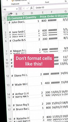 🔑 Tired of manually adjusting your column and row sizes? #excel #spreadsheet #exceltricks #exceltutorial