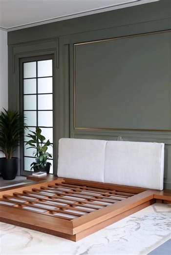 Tempat tidur model tatami ala Jepang dengan bahan kayu jati asli dan kombinasi busa pada sandarannya #fyp #foryou #tatami #tempattidur #japan