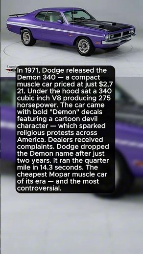 This Was Dodge's Cheapest Car in 1971 — and the Birth of the Demon #shorts #automobile #cars