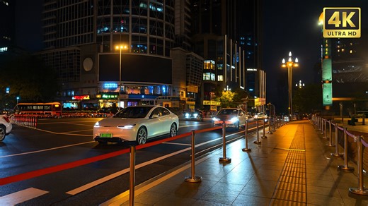 Tianfu Square at Night in Chengdu – China 4K