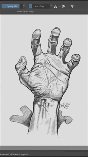 How to Draw a Realistic Hand 💪 #shorts #shortsfeed #drawing #handart #art