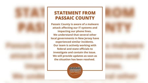 Malware attack impacting IT systems, phone lines in Passaic County, New Jersey
