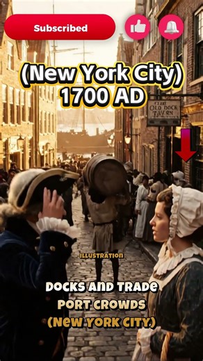 New York in 1700 AD, bustling trade at the harbor | 3D Historical Reconstruction