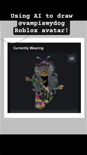 Using AI to draw @v4mpMystrawberry Roblox avatar! #robloxdrawing #rblx #animation #art #drawing #fypシ