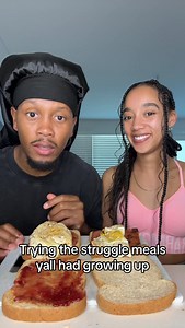 @ayosafespace | Follow and drop your struggle meals in the comments ❤️ #spamsandwich #pbj #foodie #strugglemeal #strugglesnack #couples #foodie #eatwithus... | Instagram