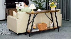 Snughome Entryway Table, 47.2" Long Console Table with 2 Tier Storage Shelf, Sofa Table Behind Couch, Extra Large Entry Table for Entryway,Living Room,Hallway, Foyer, Supports 220 LBS, Rustic Brown