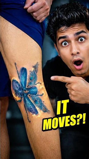 This Tattoo Moves When You Open Your Leg 😱 Mind-Blowing Optical Illusion Tattoo!
