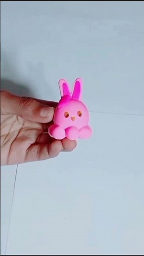 DIY Cute Pink Clay Bunny! 🐰✨ #shorts #clayart