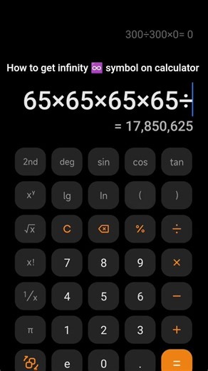 how to get infinity ♾️ symbol on calculator android and iphone work on both and ios