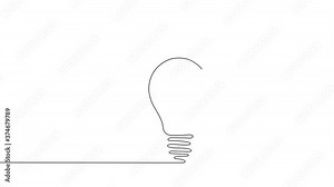 Electric light bulb.Continuous one line drawing light bulb symbol idea.Vector illustration.