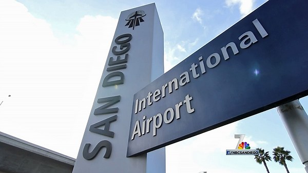 Roadway connecting Terminals 1 and 2 at San Diego airport close