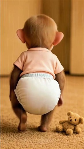 "Baby Monkey Farts for the First Time 😂💨 Cutest Reaction Ever!"