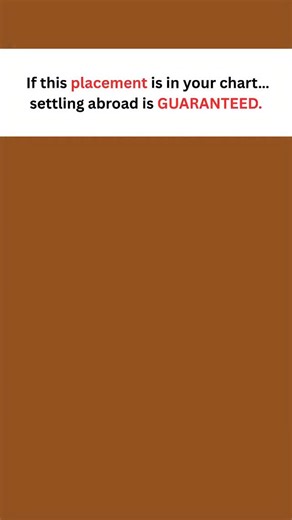 🌍✨ When this placement appears in your chart… settling abroad is not luck — it’s DIVINE DESIGN. Some souls are not meant to stay where they were born. Their destiny unfolds on foreign soil, under foreign skies. 💫 Here’s how the Universe writes your migration in the stars 👇 ✈️ 12th House Activation Rahu, Jupiter or Moon in the 12th ➝ guaranteed foreign connection, long-term stay, spiritual financial growth abroad. 🌏 9th House Destiny Call 9th lord with Rahu or placed in the 12th ➝ overseas ed