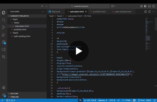 Built a Calculator Web App for my CodSoft internship using HTML, CSS, and JavaScript. Practicing frontend development and improving my coding skills . | Om Bangade