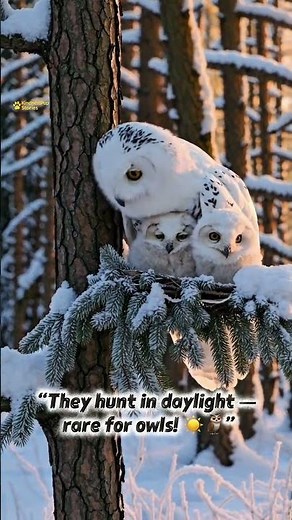 Snowy Owl Mom Protects Her Adorable Babies 🦉❄️ | Cute Wildlife Short