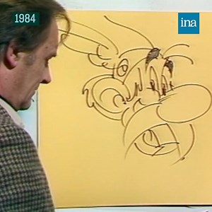 SIMPLE COMME UN DESSIN ✏️ «Astérix, ce n’est que des ronds et des ovales.» Albert Uderzo croque son personnage en quelques traits rapides, sur le plateau de Récré A2. | INA