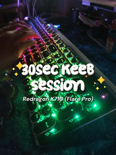 ✨Happy Friday✨ Enjoy this 30sec keeb session featuring @redragon.store K710 (aka Flare Pro) • #WFHLife #TypingASMR #MechanicalKeyboard #RGBLights #KeebTok • • • redragon, k710, flare pro, keebs, keyboard, mechanical keyboard, typewriter, tri-mode connectivity, black, tactile switches, wfh, work from home, asmr, rgb