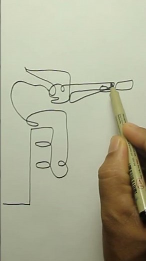 Drawing a Guitar Player with a Single Line | Easy One Line Drawing Tutorial #oneline #art