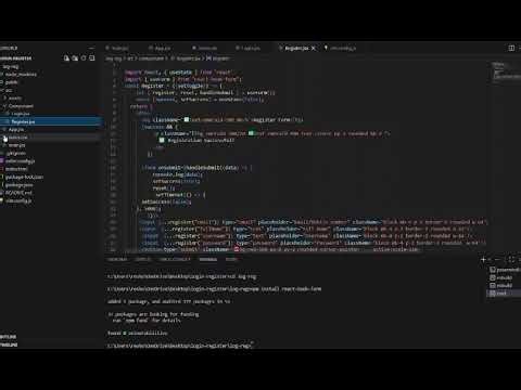 Use keywords → React, Login, Register, Tutorial