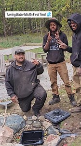 Test run looks good! Now Time for the final details! #Waterfalls #pondlesswaterfalls #waterfeatures #backyarddesign #landscapedesign | Serene Water Gardens